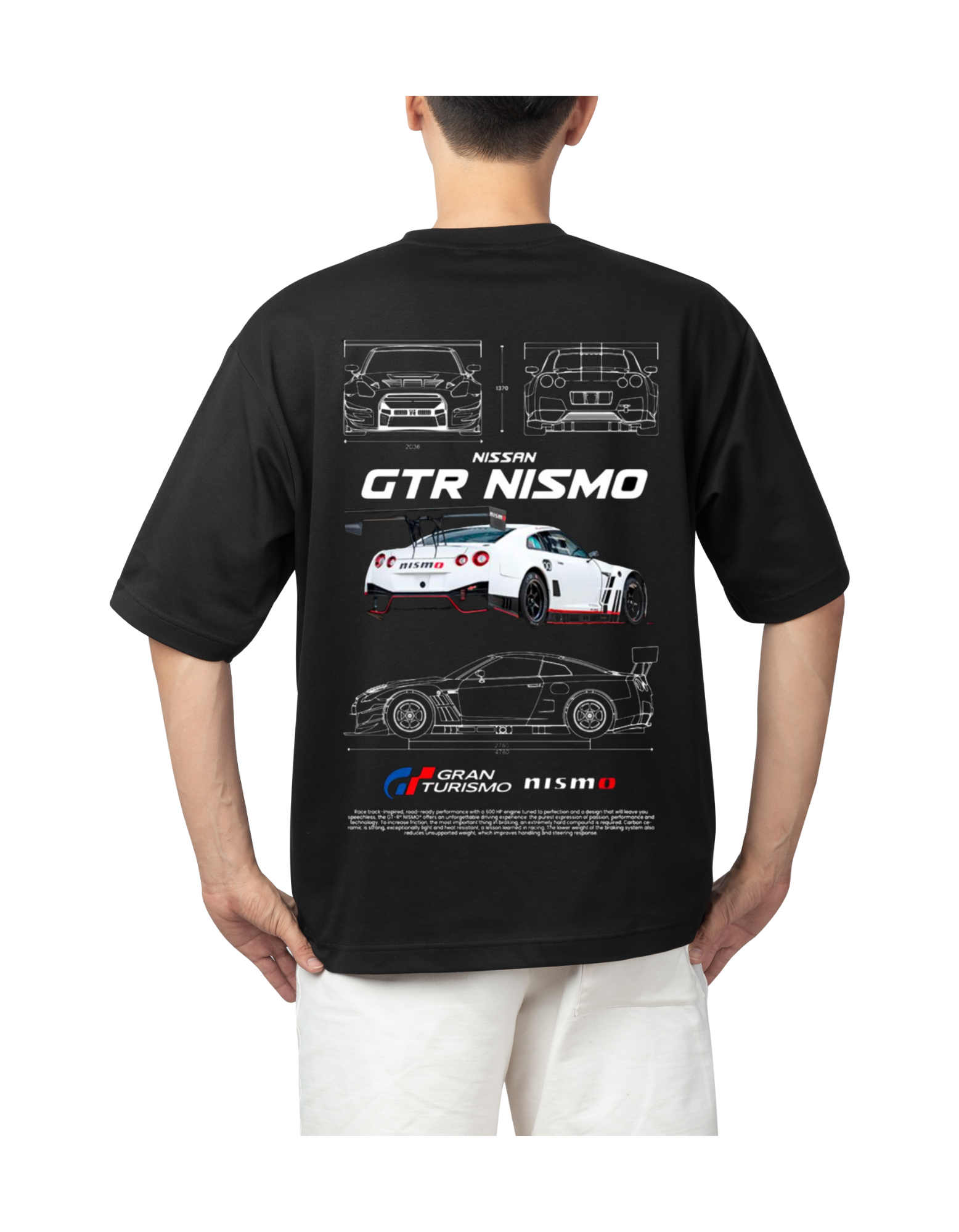 Nissan GTR NISMO Oversized Graphic T-Shirt – Front & Back Print | Rushh Era