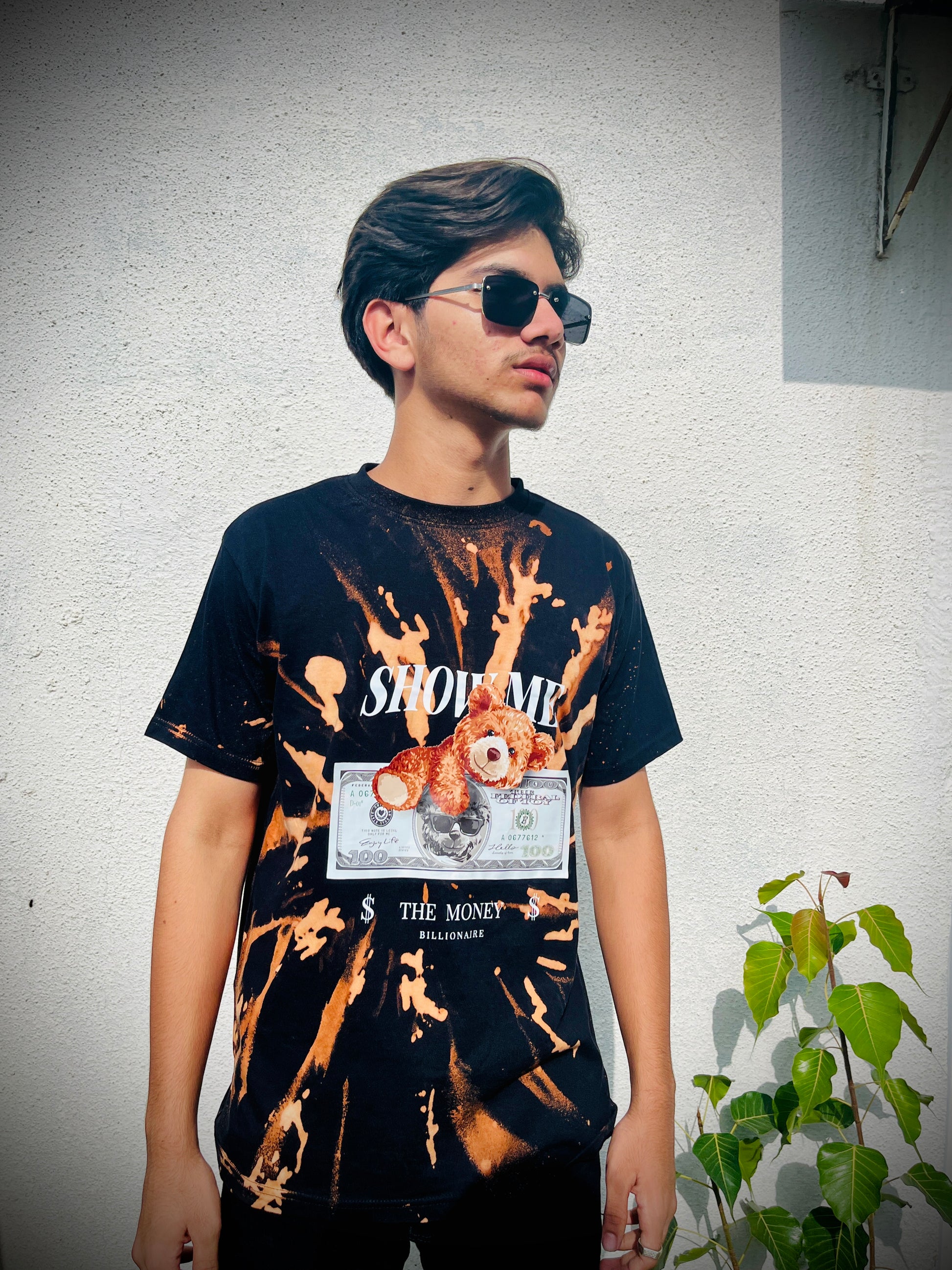 Money Millionaire Acid Wash T-Shirt – Black Chocolate Clout Edition