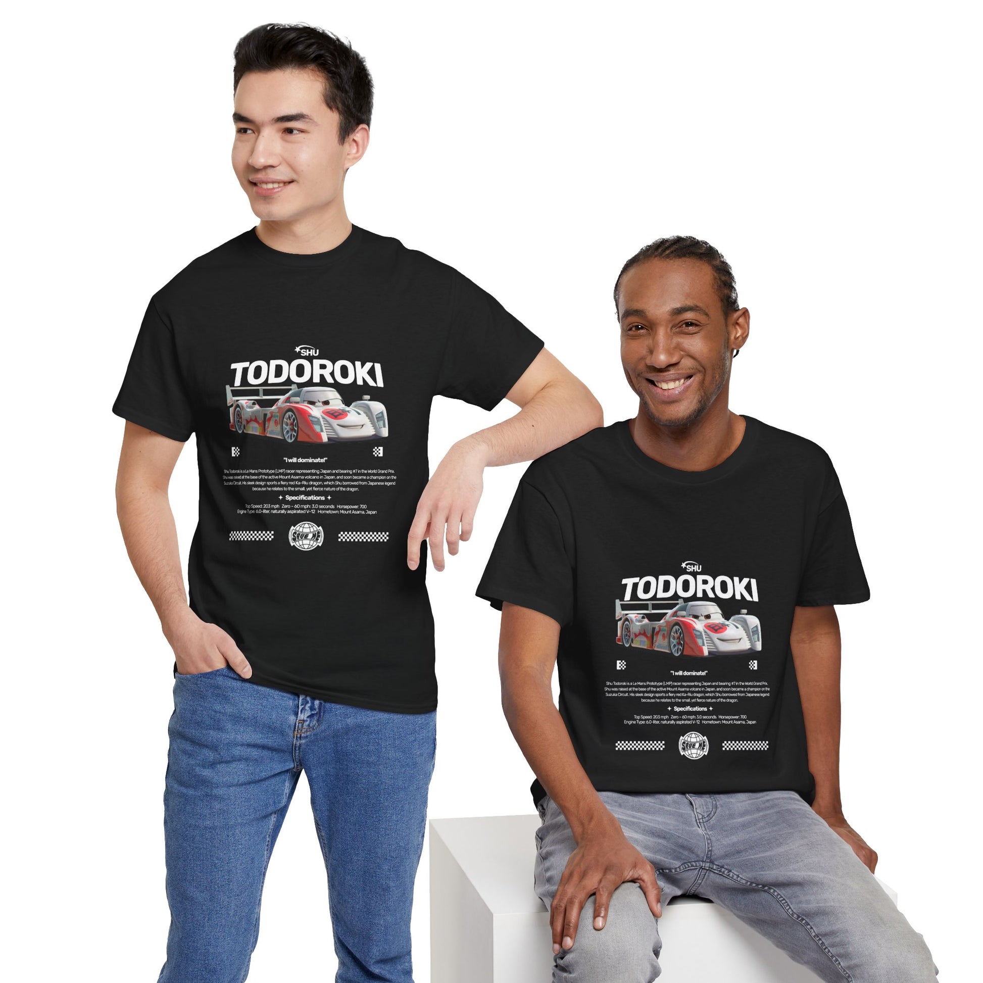 Todoroki Racing Car Graphic T-Shirt –  Black-Red Edition
