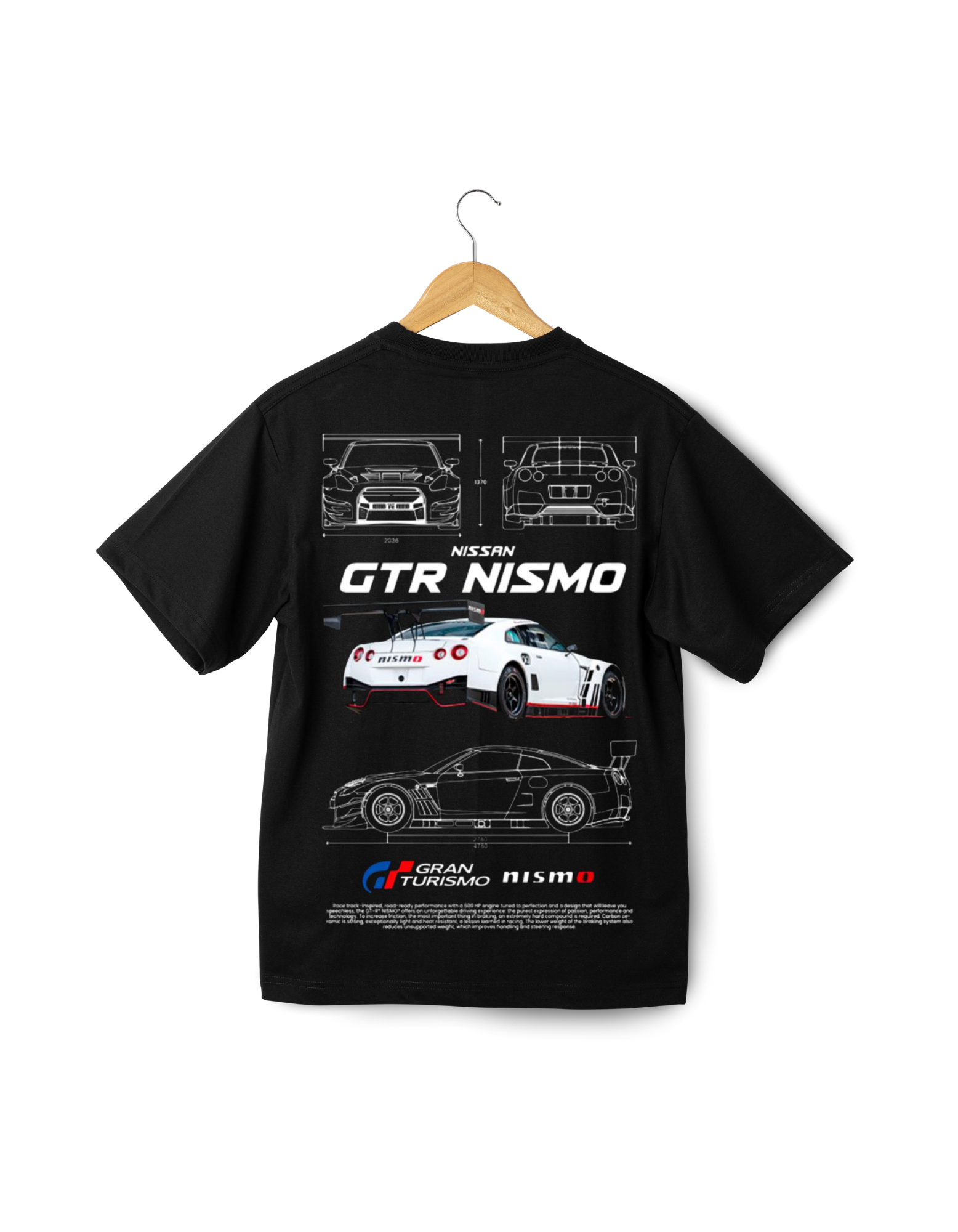 Nissan GTR NISMO Oversized Graphic T-Shirt – Front & Back Print | Rushh Era