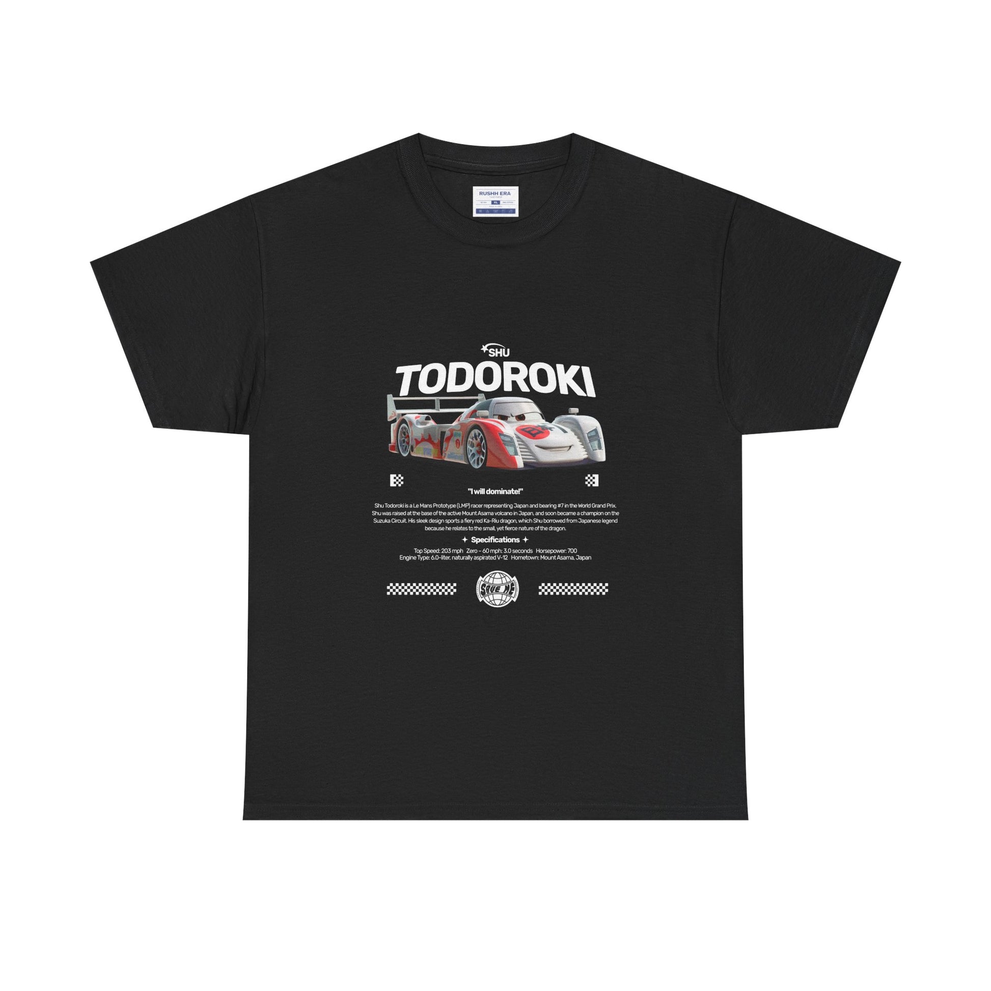 Todoroki Racing Car Graphic T-Shirt –  Black-Red Edition