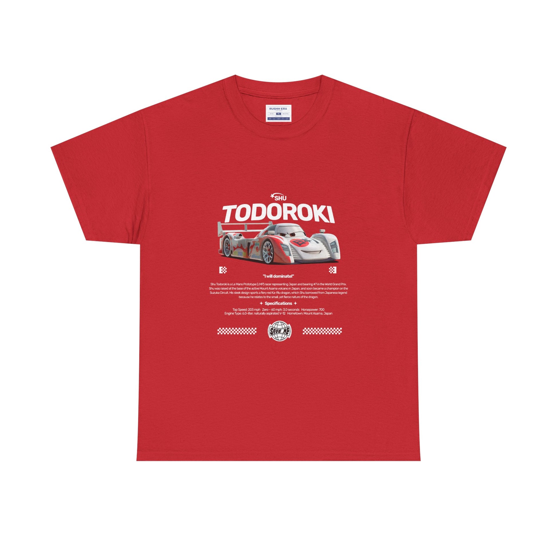 Todoroki Racing Car Graphic T-Shirt –  Black-Red Edition