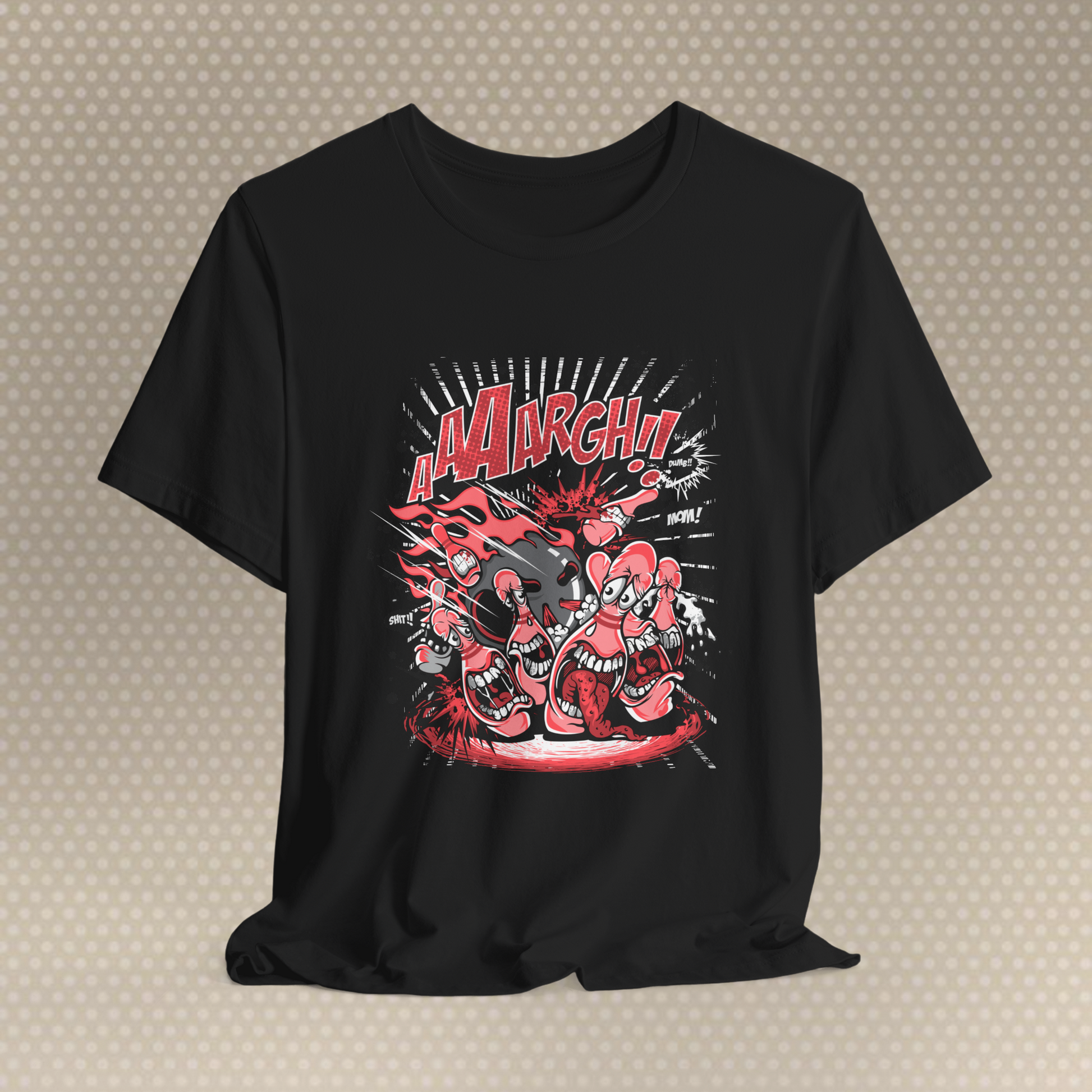 "AARGH! Comic-Style Monster Battle Graphic Tee – Unisex T-Shirt"