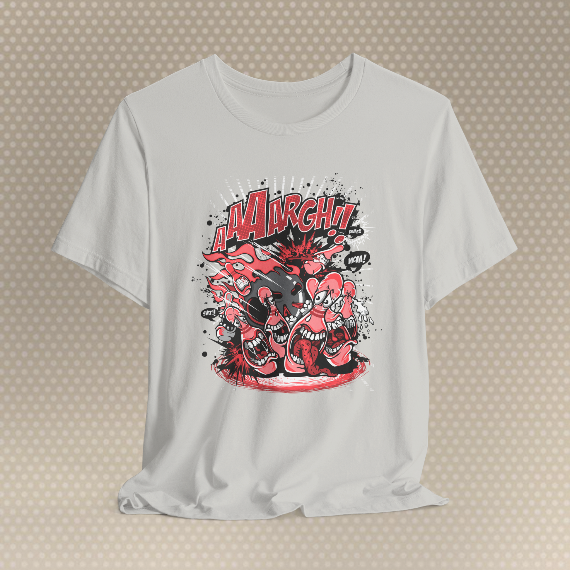 "AARGH! Comic-Style Monster Battle Graphic Tee – Unisex T-Shirt"