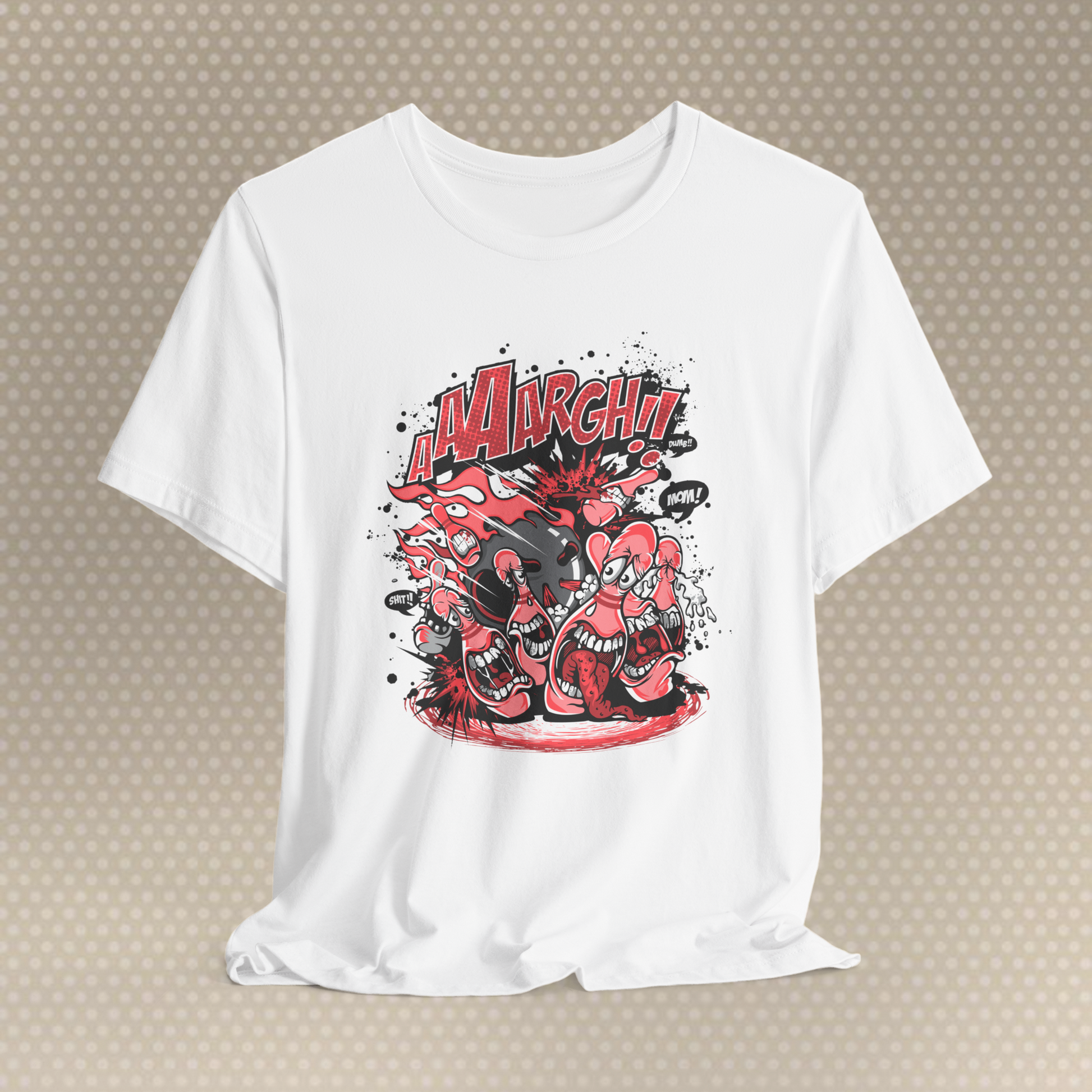 "AARGH! Comic-Style Monster Battle Graphic Tee – Unisex T-Shirt"