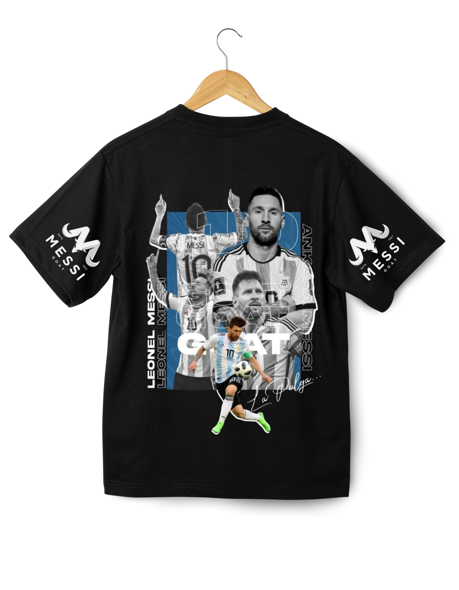 “Messi GOAT Tribute Oversized Black T-Shirt – Limited Edition”