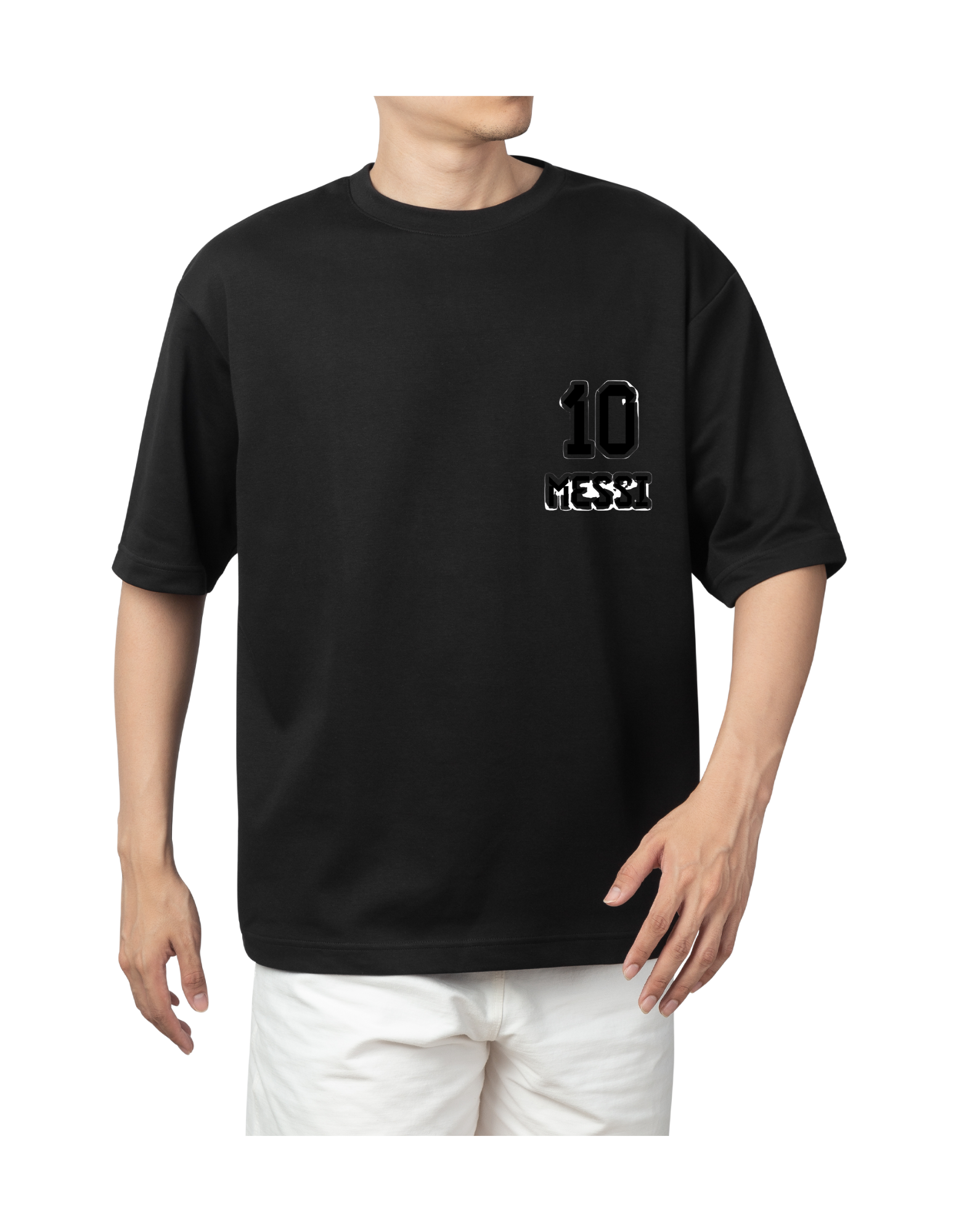 “Messi GOAT Tribute Oversized Black T-Shirt – Limited Edition”
