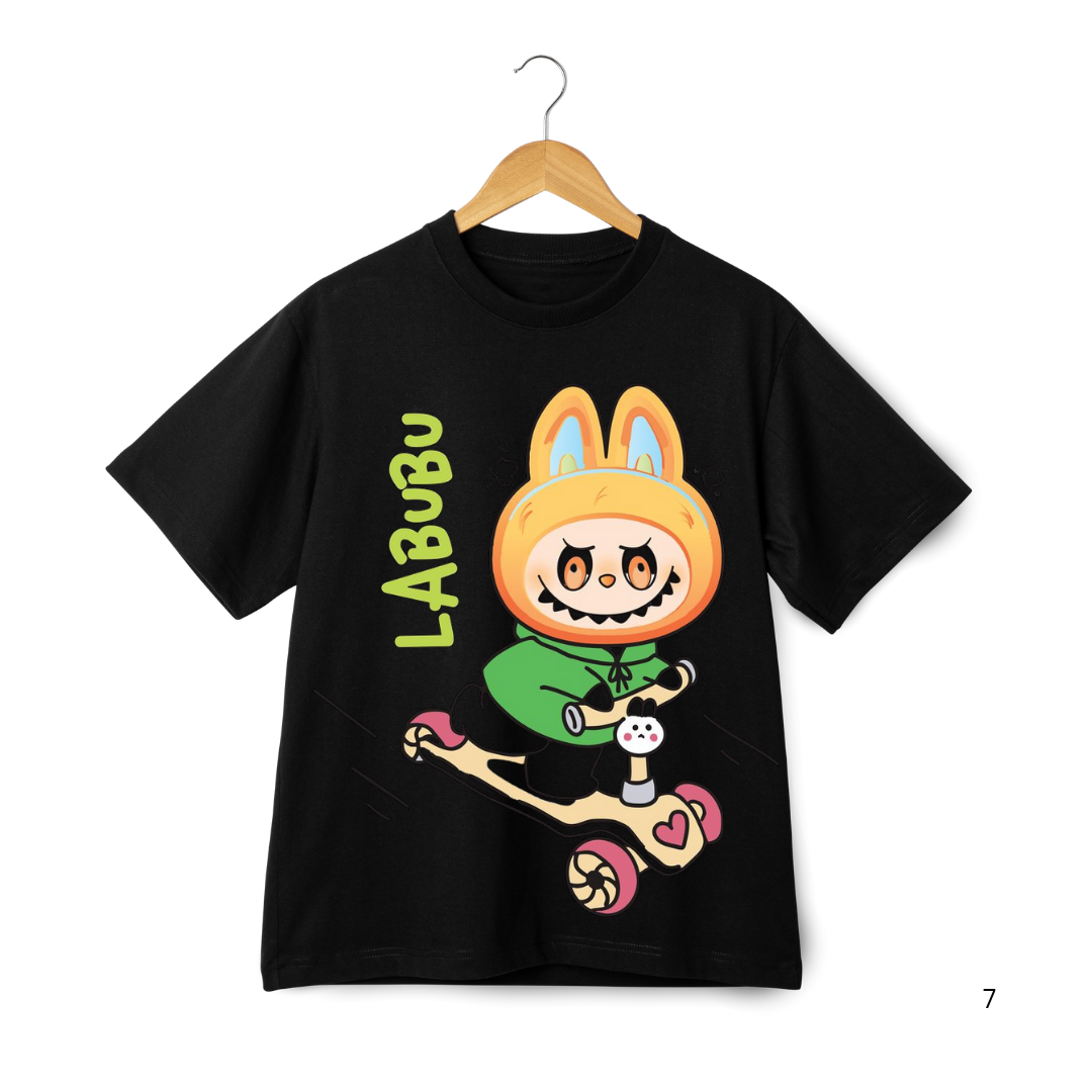 LABUBU Graphic T-Shirt – Cute Bunny Rider Edition