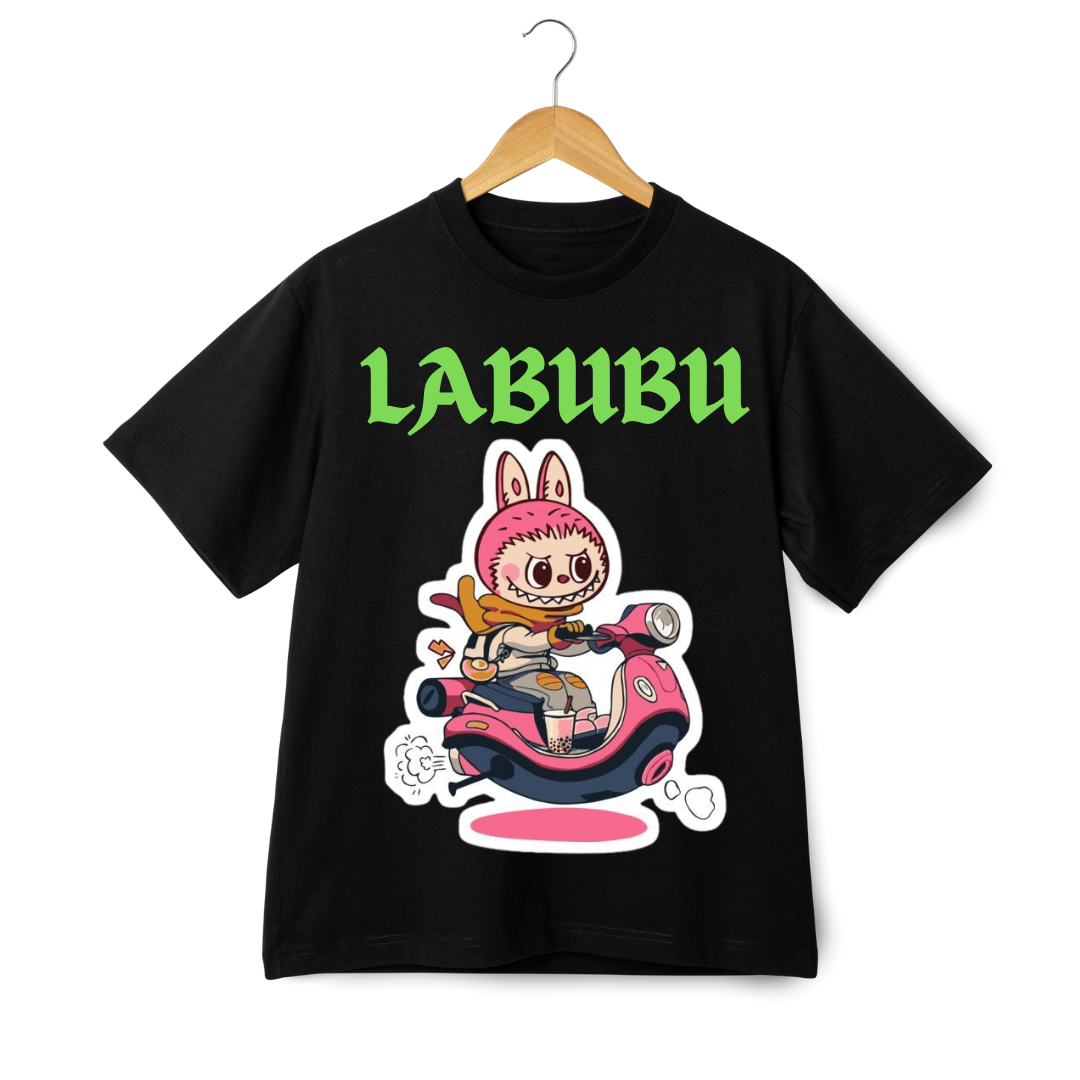 LABUBU Graphic T-Shirt – Cute Bunny Rider Edition