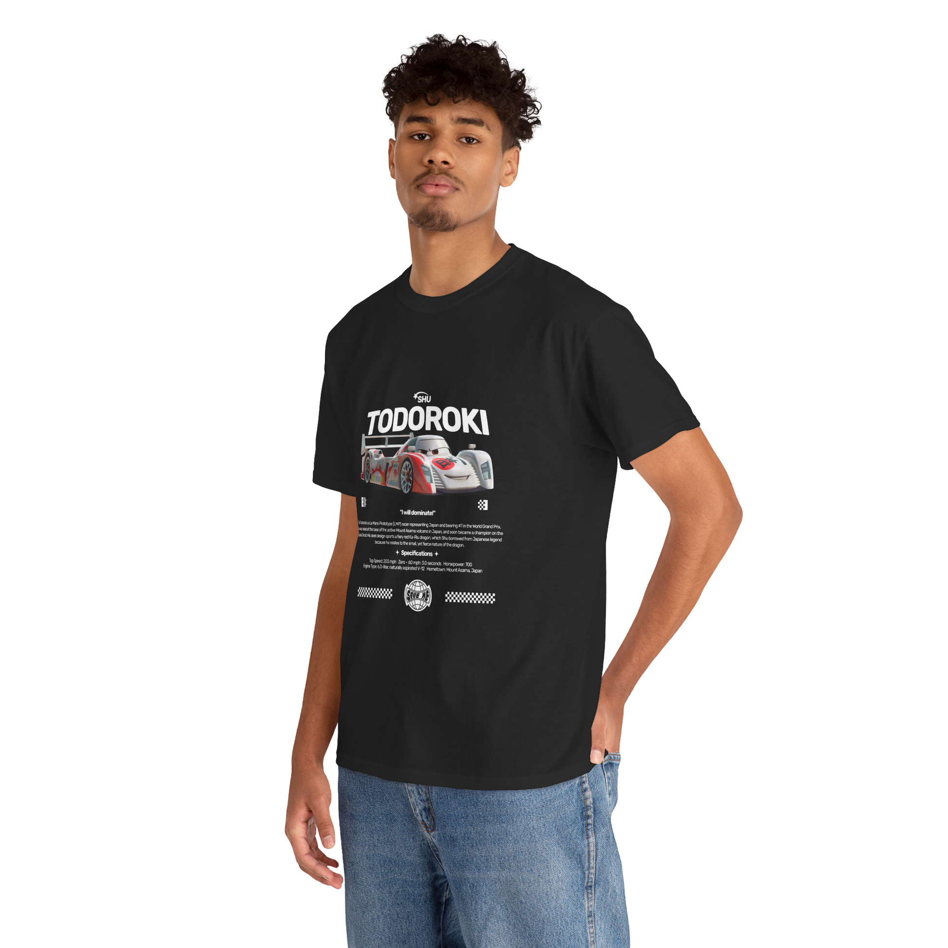 Todoroki Racing Car Graphic T-Shirt –  Black-Red Edition