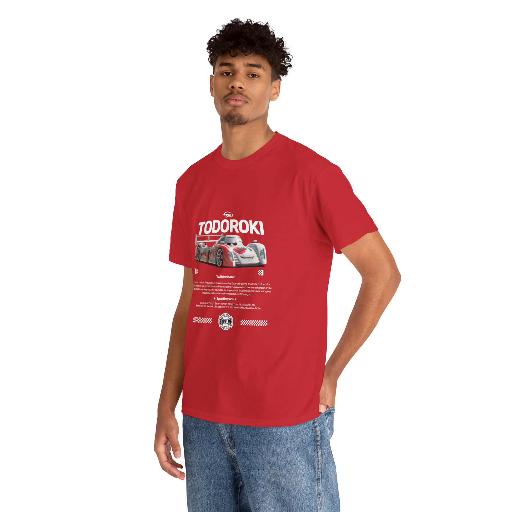 Todoroki Racing Car Graphic T-Shirt –  Black-Red Edition
